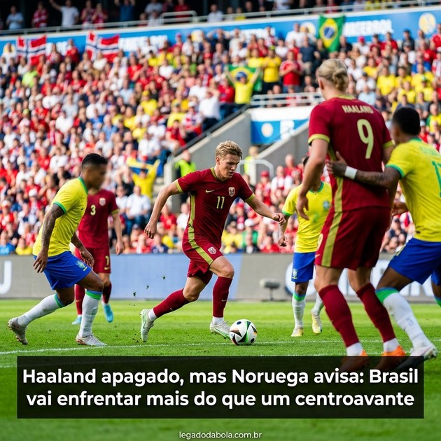 Haaland apagado, mas Noruega avisa: Brasil vai enfrentar mais do que um centroavante