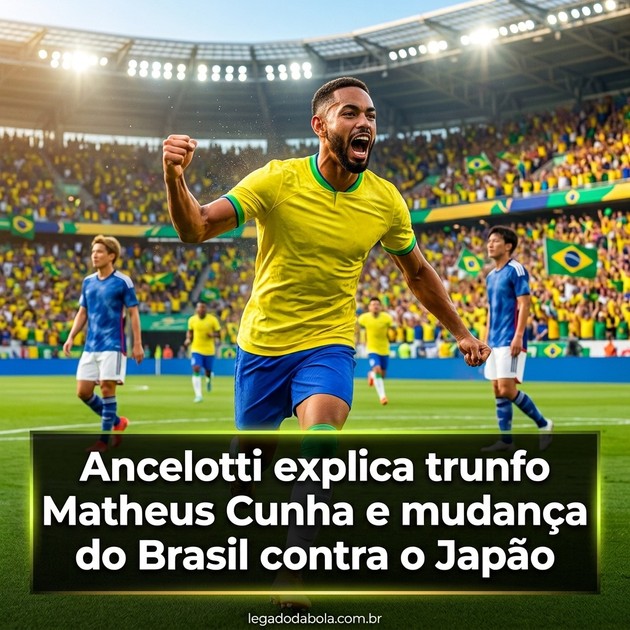 Ancelotti explica trunfo Matheus Cunha e mudança do Brasil contra o Japão