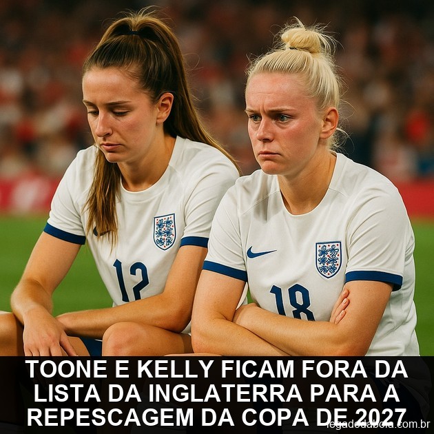 Toone e Kelly ficam fora da lista da Inglaterra para a repescagem da Copa de 2027