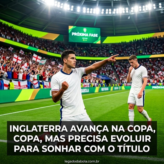 Inglaterra avança na Copa, mas precisa evoluir para sonhar com o título