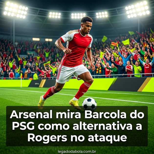 Arsenal mira Barcola do PSG como alternativa a Rogers no ataque