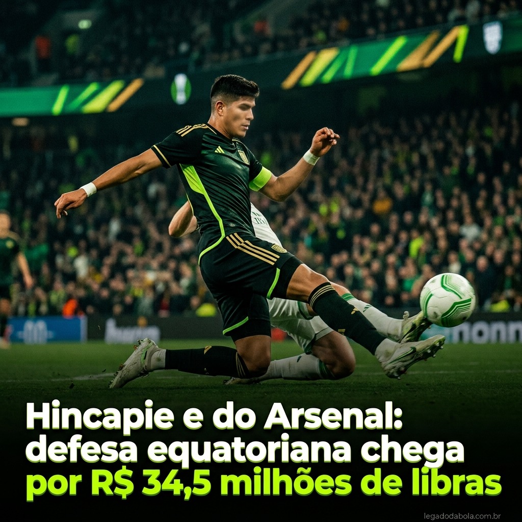 Hincapie e do Arsenal: defesa equatoriana chega por R$ 34,5 milhoes de libras