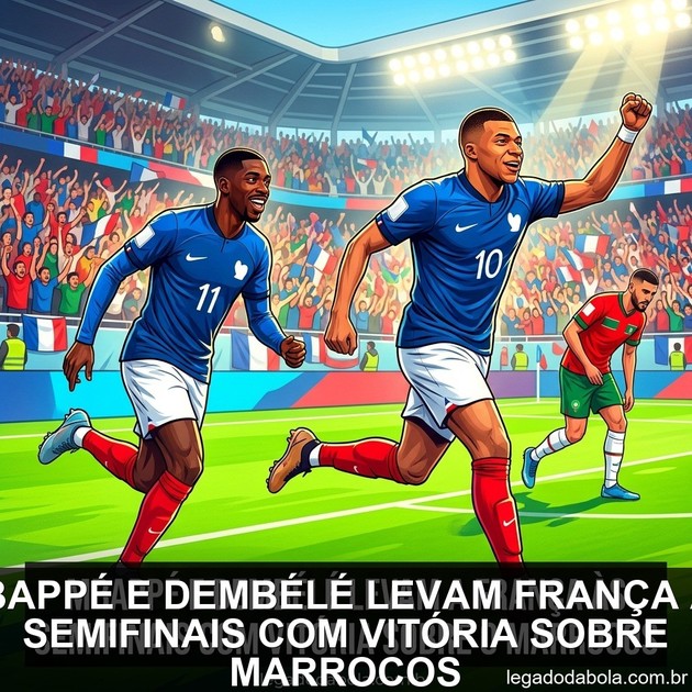 Mbappé e Dembélé levam França às semifinais com vitória sobre Marrocos