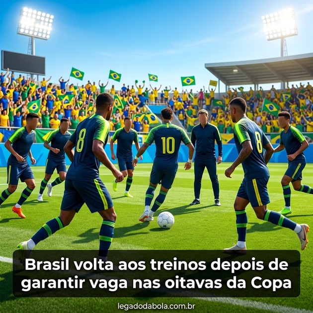 Brasil volta aos treinos depois de garantir vaga nas oitavas da Copa